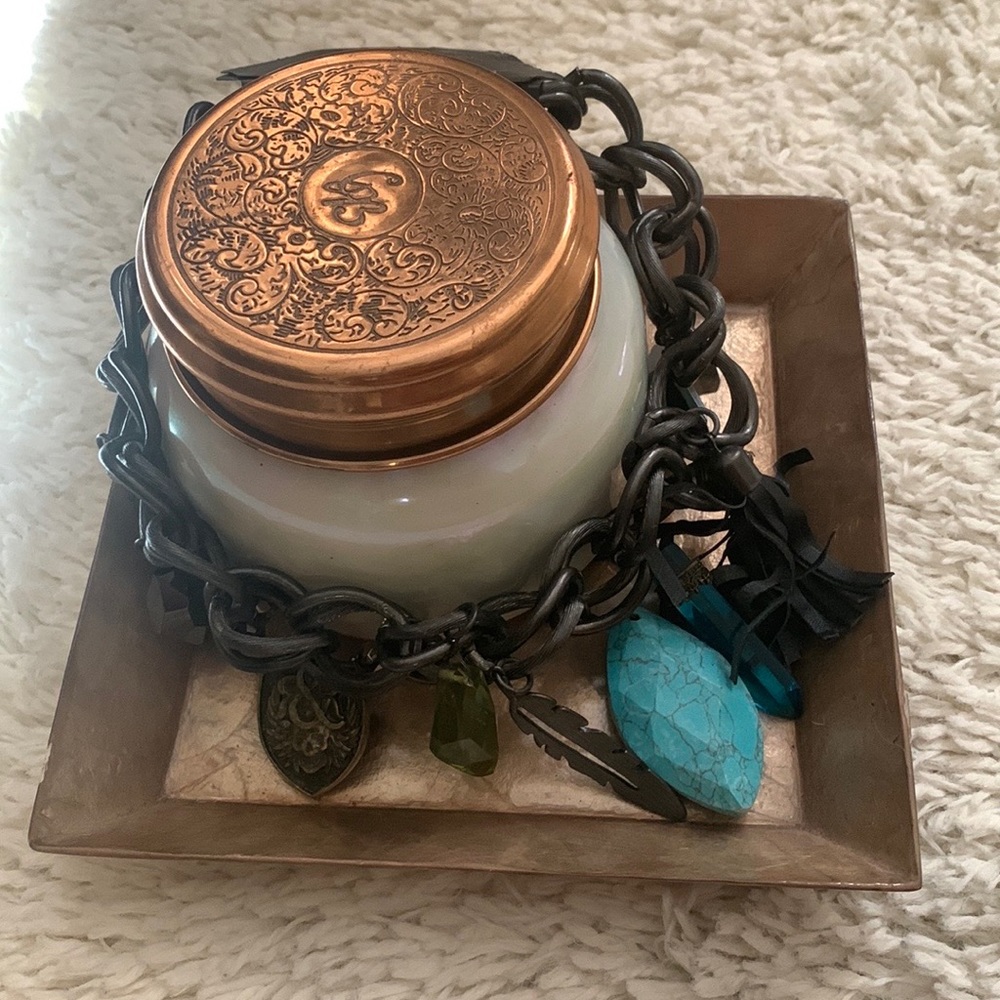 Turquoise Stone Charm Necklace